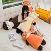Kawaii Long Pillow Plush Cute Panda Fox Otter Stuffed Doll Soft Animal Plush Toy Sleeping Companion Gift For Kids Girlfriend