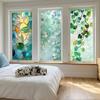 Blumen-Fenster-Sichtschutzfolie Blattmuster Sichtschutzfolie Statisch Haftend Abnehmbar Dekoratives Fensterfolie für Zuhause Badezimmer Küche