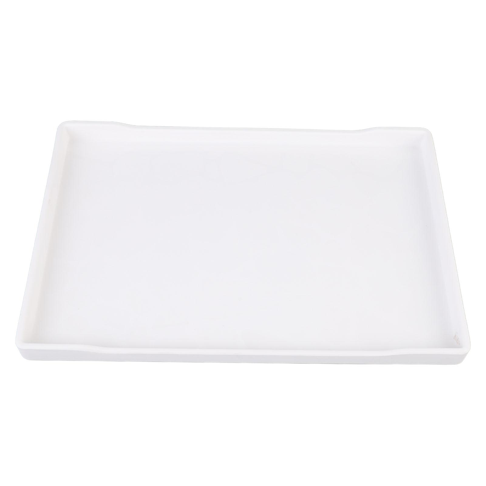 

Пластиковый поднос 9,1x13,0 дюймов, большой многоразовый прямоугольный поднос для вечеринок, чайный сервиз, фруктовые десерты White