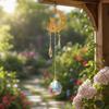 Moon Cat Crystal Suncatcher, Hanging Garden Suncatchers, Crescent Moon Crystal Decoration for Window & Garden, Decorative Hanging Ornament