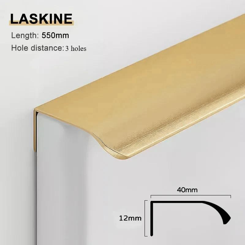 Gold Black Hidden Handles Long Kitchen Cabinet Pulls Drawer Knobs Aluminum Alloy Furniture Handles Cupboard Pulls Wardrobe Pulls