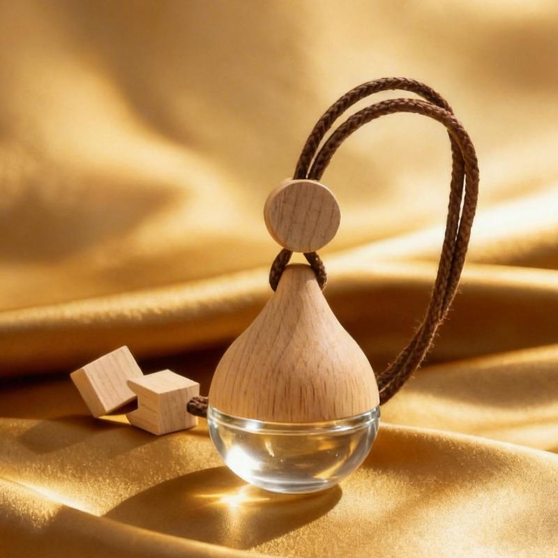 1/2/4Pcs Refillable Car Essential Oil Diffuser Bottle 6Ml Empty Car Air Freshener Pendant Perfume Glass Bottle With Wooden Caps