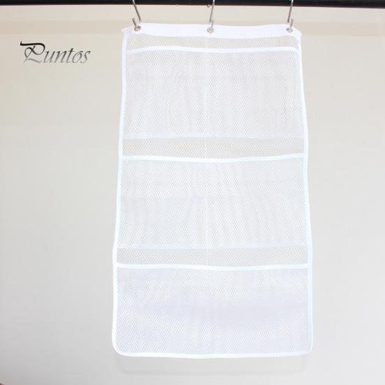 Shower Caddy with Pockets Bathroom Hanging Bag Large Capacity See-through Hooks Great Load Bearing Quick Dry Mesh Shampoo Body Wash Organizer Storage