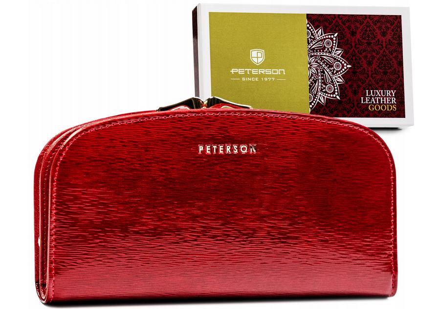 Large women's wallet made of natural leather - Peterson