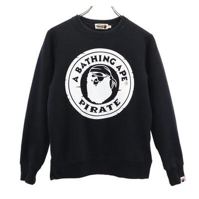 A BATHING APE PIRATE Moletom de manga comprida S preto Masculino Usado