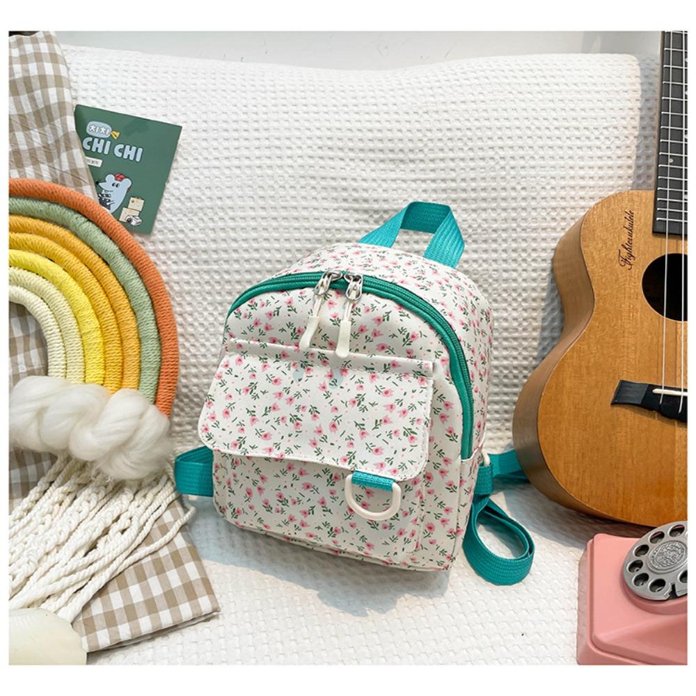 Students Mini Backpack Canvas Small Backpack Fashion Floral Backpack for Girls