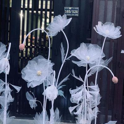1Pc 50CM New Wedding Dress Flower Handmade Silk Mesh Flower Photography Window Decoration Scene Layout Wedding Road Guide Flower Yarn Flower