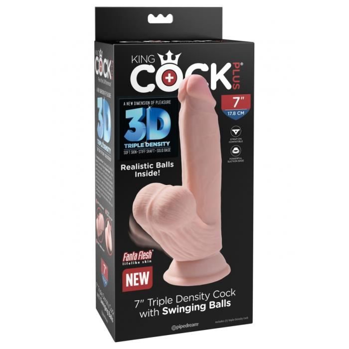 GODE REALISTE Gode Réaliste 3D Cock Swinging Balls 15 X 4 Cm King Cock