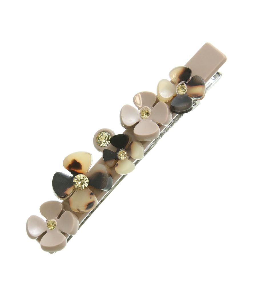 

VINGTAINE Hair Clip Tortoiseshell Style Flower Bicolor Two Tone Hair Accessory Adult Cute Stylish Elegant [Vintaine] H7691-MOCBE-