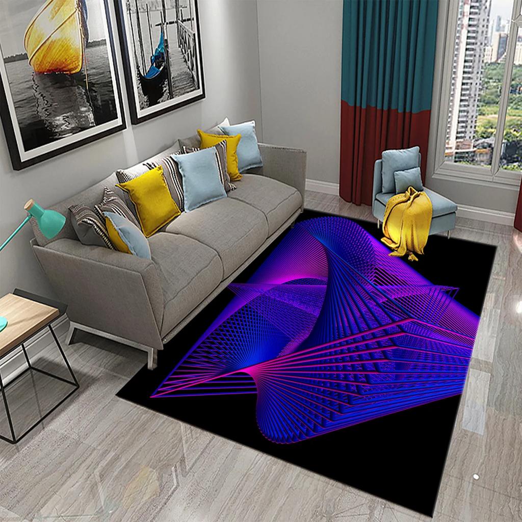 3D Vortex Illusion Teppich Eingangstür Bodenmatte Abstrakte geometrische optische Fußmatte rutschfeste Bodenmatte Wohnzimmer Dekor Teppich