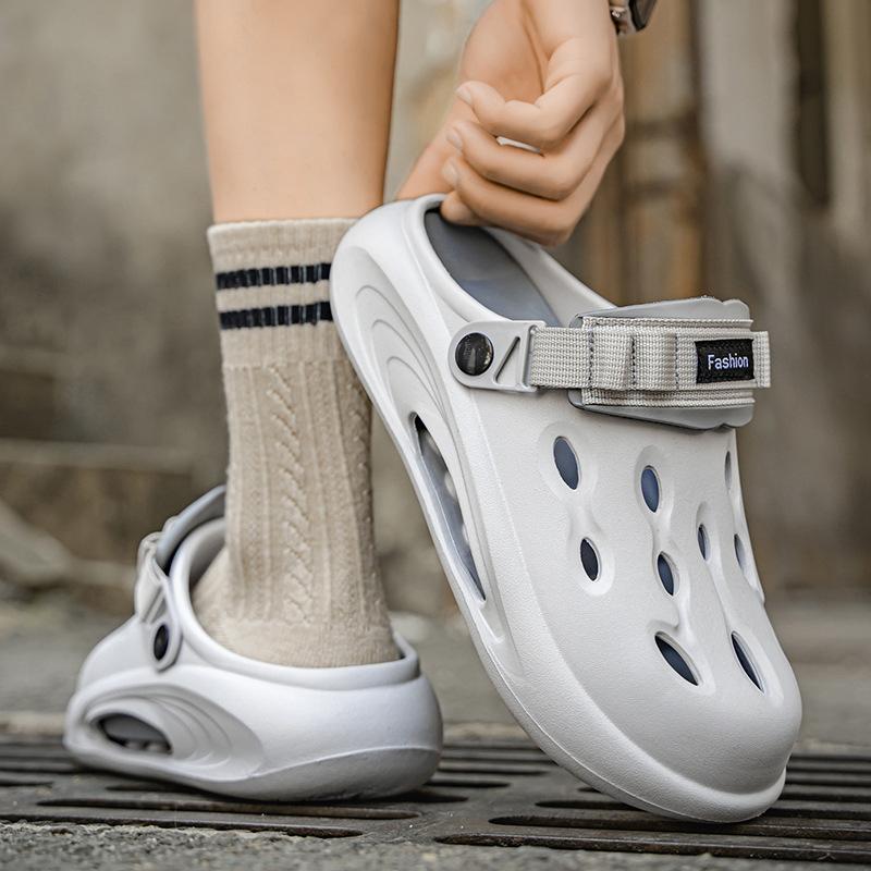 Lochschuhe Herren Sommer Oberbekleidung Tasche Kopf Hausschuhe Sport Doppelfunktion Strandschuhe Große Größe