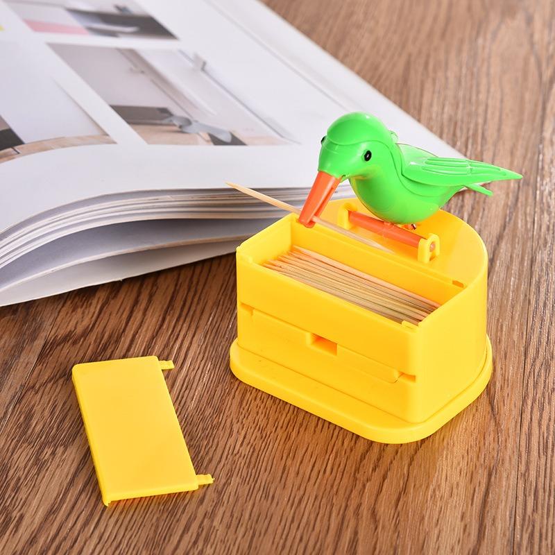 Pequeno pássaro criativo cozinha decorativo design exclusivo prático inovador armazenamento automático para palitos de dente armazenamento conveniente