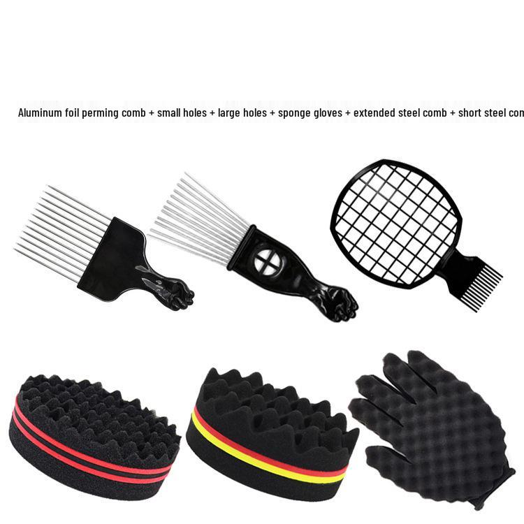 Black Hot Hair Sponge Comb Set for Styling and Care