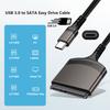 23cm USB 3.0/Type C To SATA Cable Adapter 7+15/22 Pin Computer Connector Aluminum Shell External Converter for 2.5 Inch SSD HDD