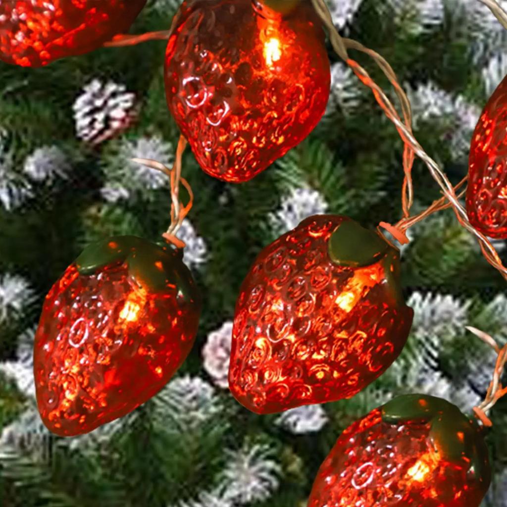 1.5m 10-LED Strawberry String Light Battery Powered Bedroom Decoration Lamp,Constant Light