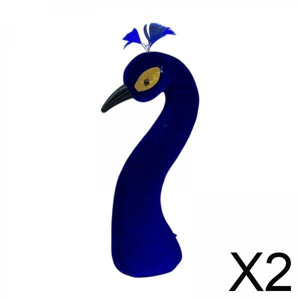 Peacock Mannequin Head Foam Flocking Flower Basket Ornament for Event Banquet Home Decoration Supply