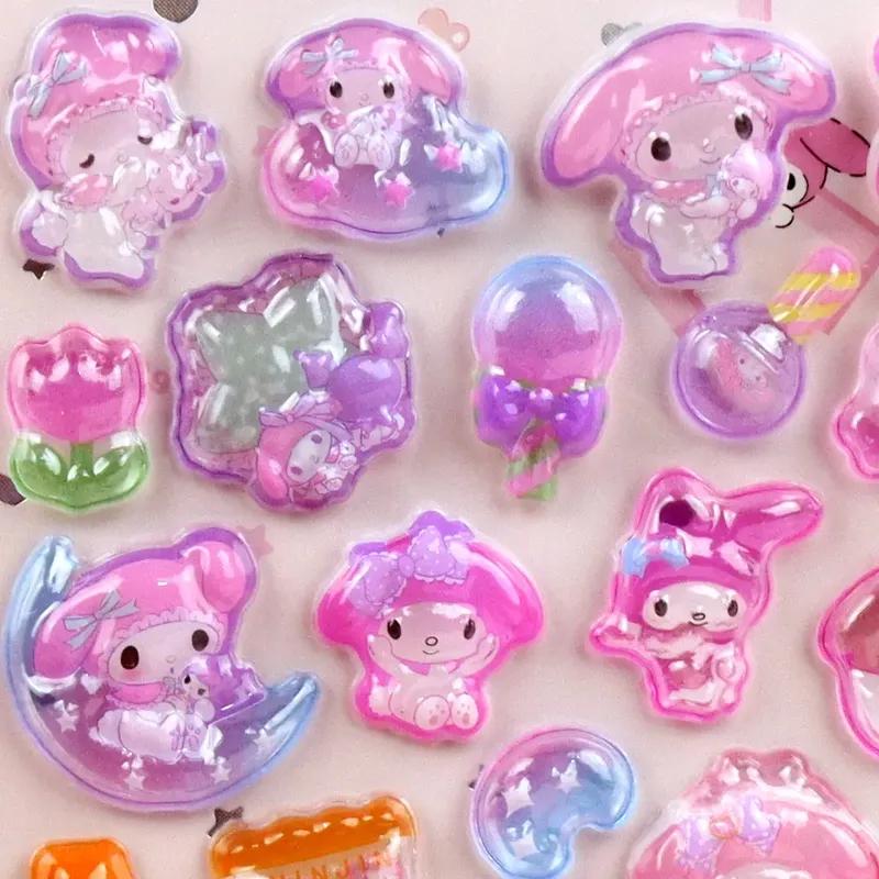 Cartoon Fun 3D Stickers Hello Kitty Stickers Decorate Phone Case Notebooks Handmade Scrapbook Decor Bottles Christmas Gift