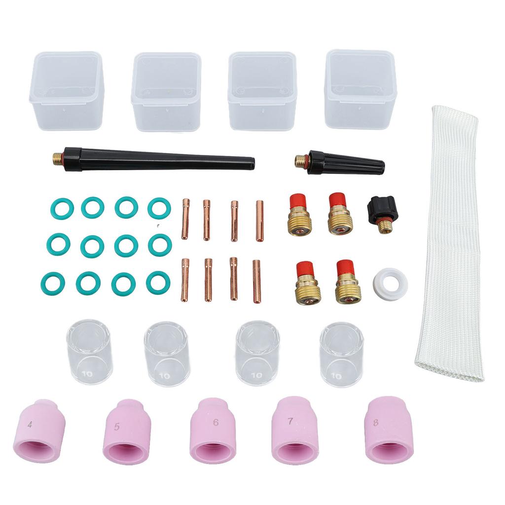 38Pcs TIG Gas Lens Kit Glass Cup Back Cup O Ring Gasket Plasma Cutter Torch Consumables for WP9 20