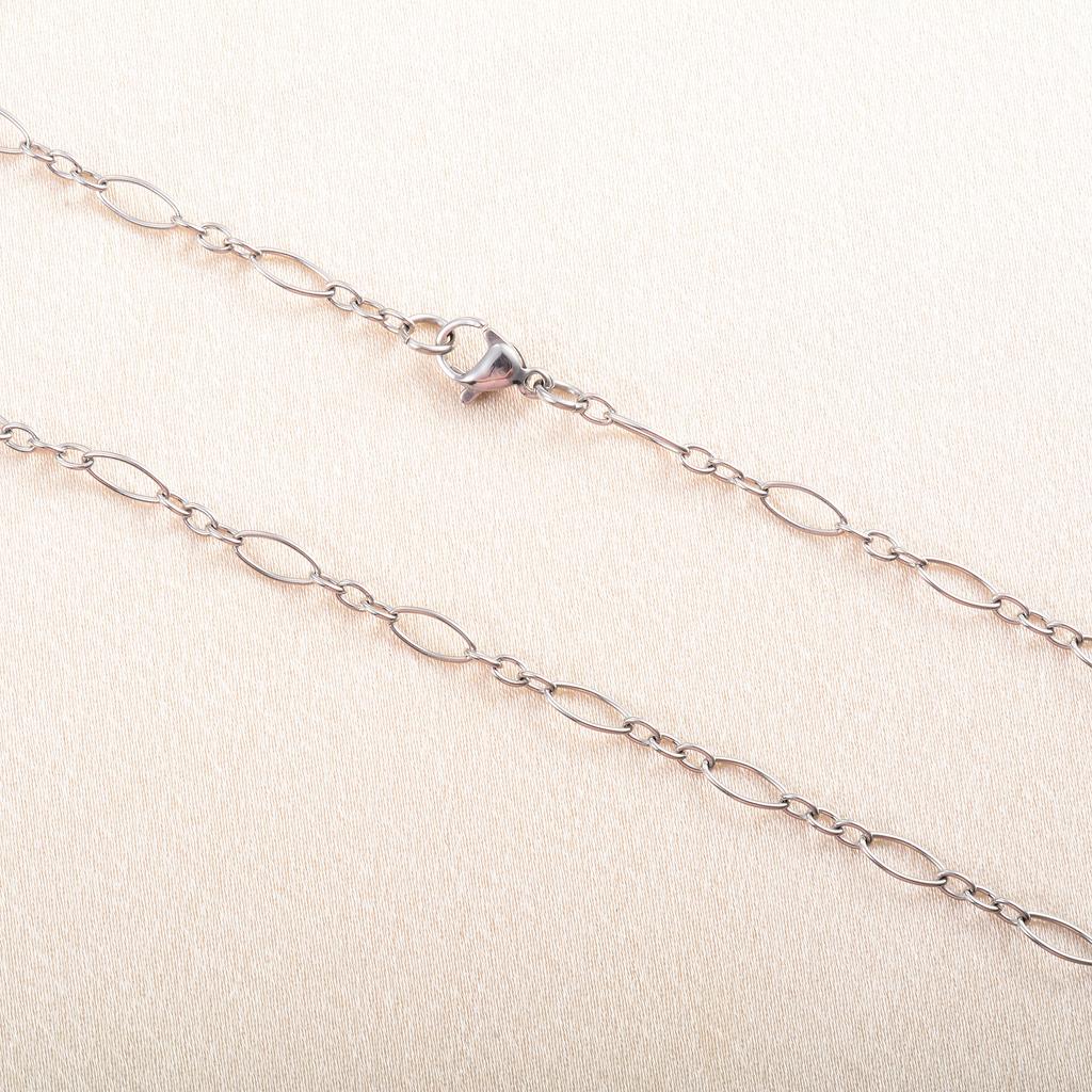 3.5mm Wide 316L Stainless Steel Necklace for Women Men Oval O Figaro Chain On Neck Jewelry Accessories Ladies Choker DIY Gift