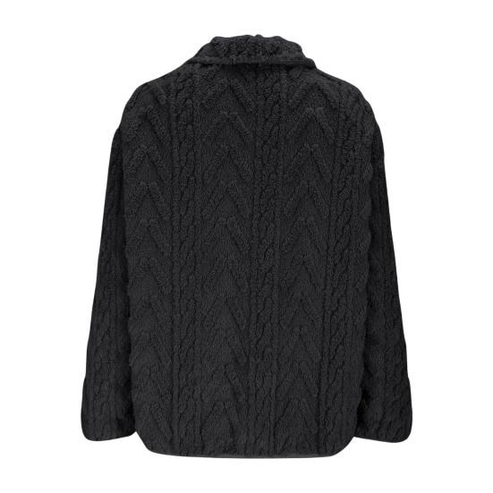 Winter Fleece Jacket for Women Stand Collar Zip Up Sherpa Coat Fuzzy Long Sleeve Fall Casual Outerwear with Pockets