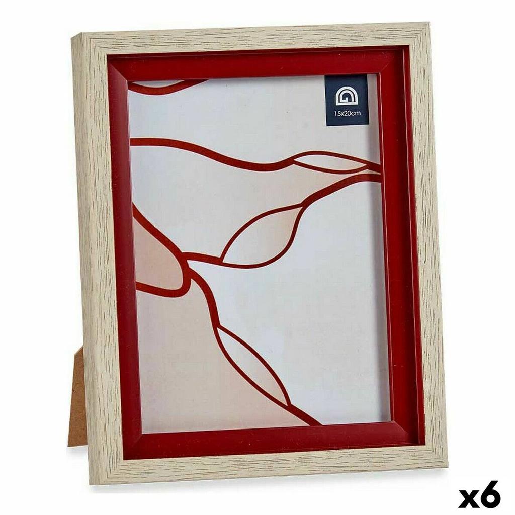 Photo Frame 18.8 X 2 X 24 Cm Crystal Red Wood Brown Plastic (6 Units)