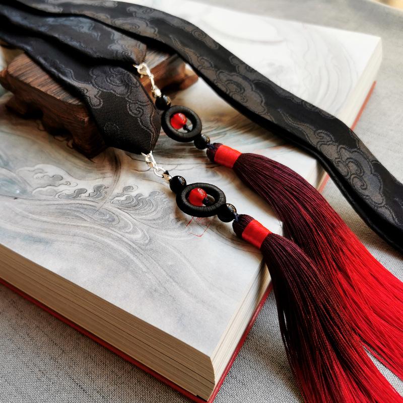 Xia Gu & Meng Gu Style Gradient Tassel Hairband - Hanfu Costume Forehead Accessory for Men & Women