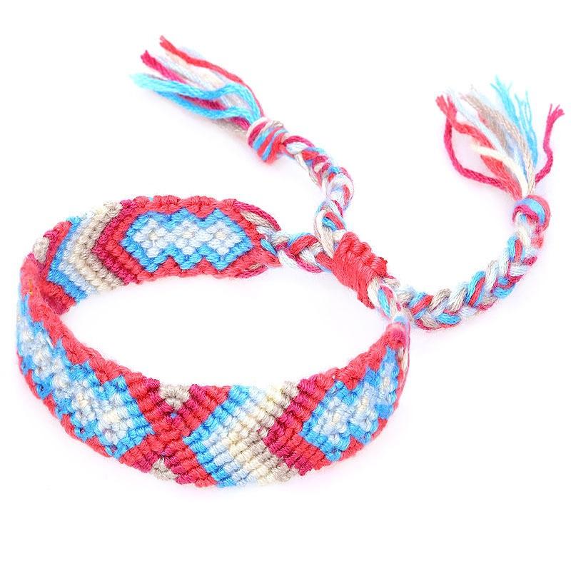 Bohemian Woven Friendship Bracelets for Women Girl Fashion Braided Handmade Tassels Wrap Boho Bracelets Adjustable