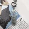Cute Flocking Animal Keychain Cat Bear Doll Bowknot Pendant Keyring Accessories