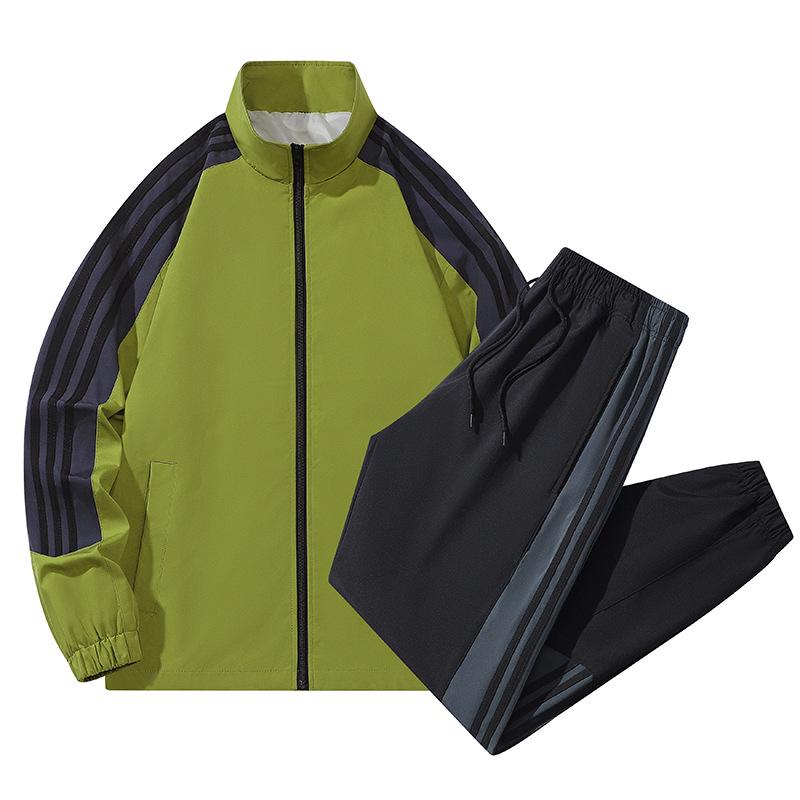 Men's Three-Bar Casual Jacket & Pants Set - Trendy, Versatile, Loose Fit for Spring/Autumn