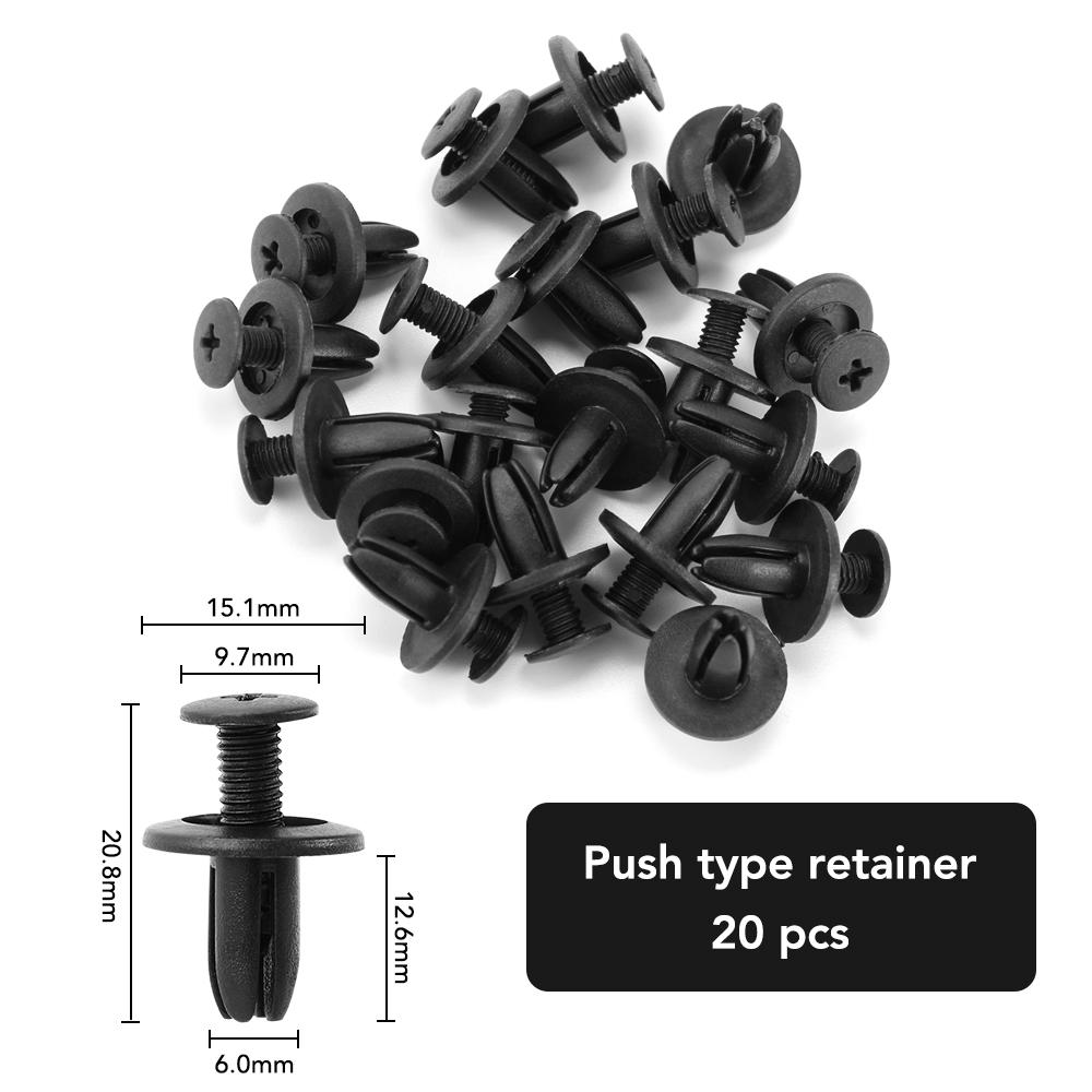 6 Size 100pcs Auto Fastener Clip Mixed Fastener Kit for Peugeot 206 207 208 307 308 407 408 2008 for Citroen C4 C5 C3 C4L