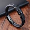 Double Woven Bracelet Men's Cowhide Genuine Leather, Leather Rope Leather Bracelet