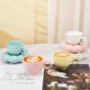 Ceramic Cloud Coffee Mug Sets Creative Flowers Saucer Mug Exquisite Office Afternoon Tea Cups Kitchen Drinkware Home Accessories