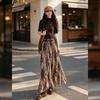 Vintage Wald-Stil Floral A-Linie Langer Rock