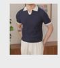Italian Style Men's Slim Fit Polo - Summer Breathable, Trendy, V-Lapel, Jacquard Knit Short Sleeve