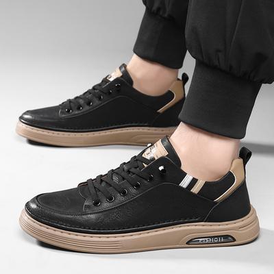 Luxury Brand Leather Mens Casual Shoes Fashion Outdoor Flat Designer Sneakers 2024 New Arrival Handmade Outdoor Walk Sport Flats
