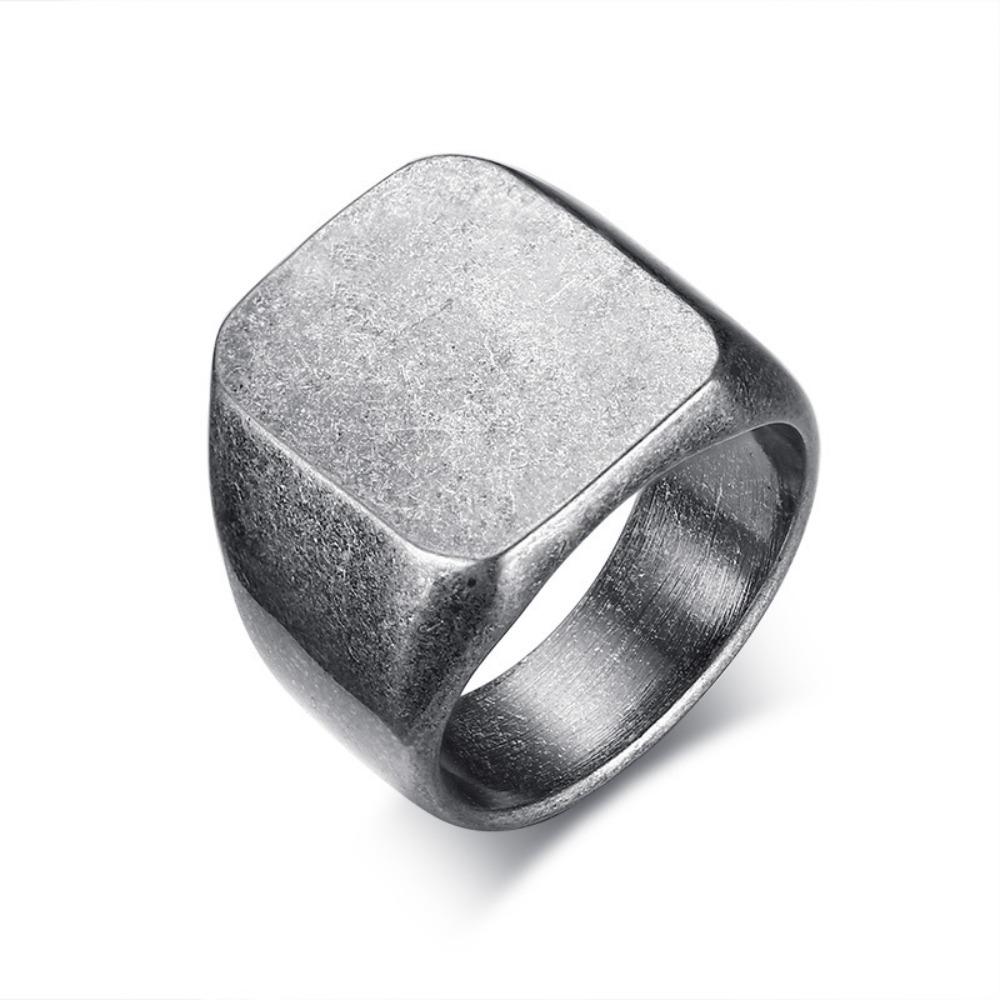 Stainless Steel Ring for Men Minimalist Square Design European American Style Durable Comfortable Wedding Band
