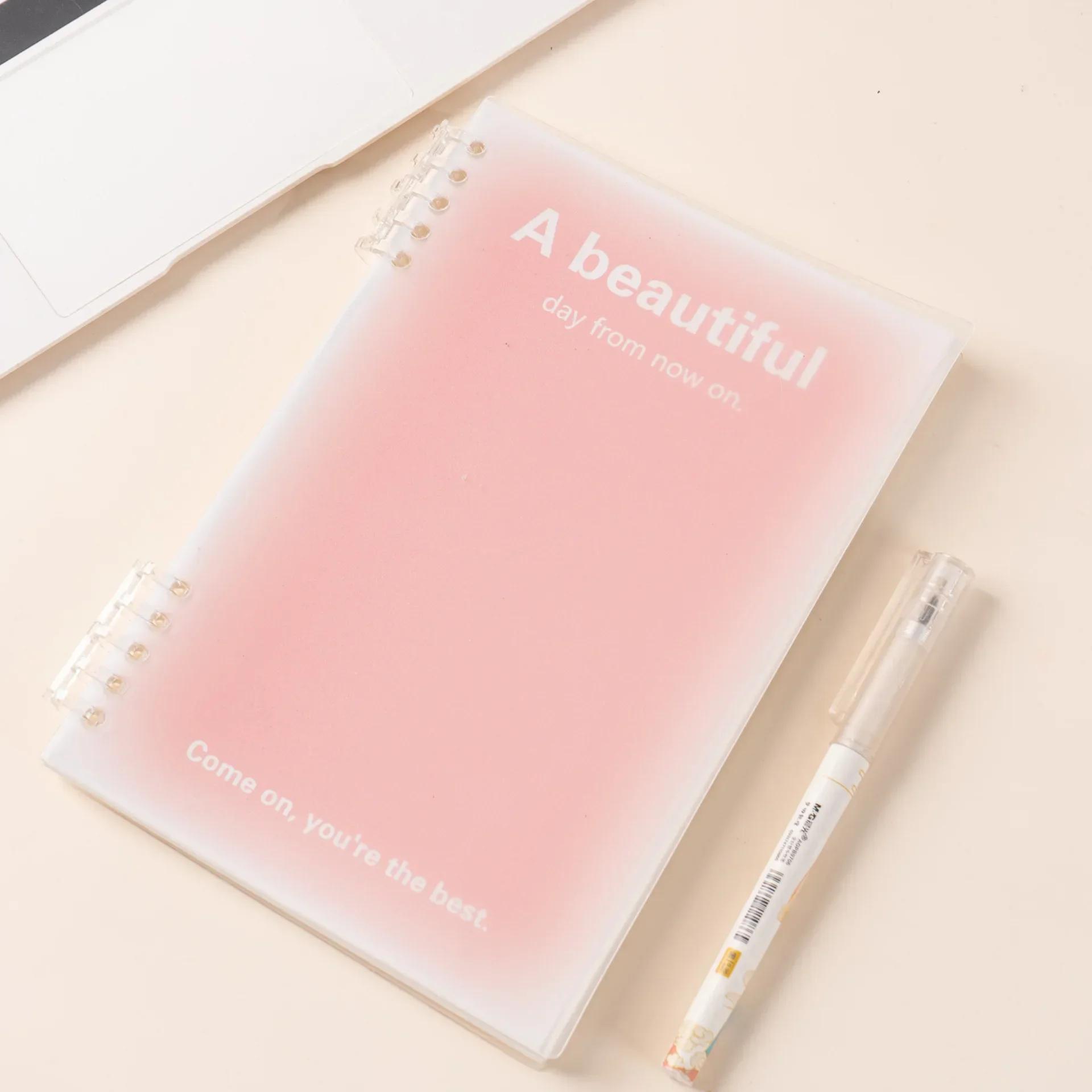 A5/B5 Simple Loose-Leaf Coil Notebook Detachable Student Diary Aesthetic Notepad Portable Sketching School Stationery Supplies (pink,A5) розовый