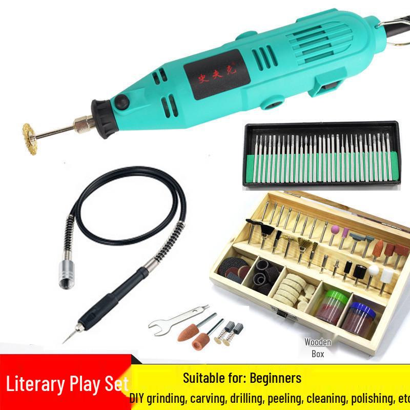 Copper Electric Grinder Pen for Wood, Jade, and Root Carving – Miniature Electric Drill and Grinding Tool