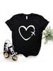 Travel Plane Heart Love Print Wounisex Tshirt Cotton Casual Funny T Shirt Gift Lady Yong Girl Top Tee