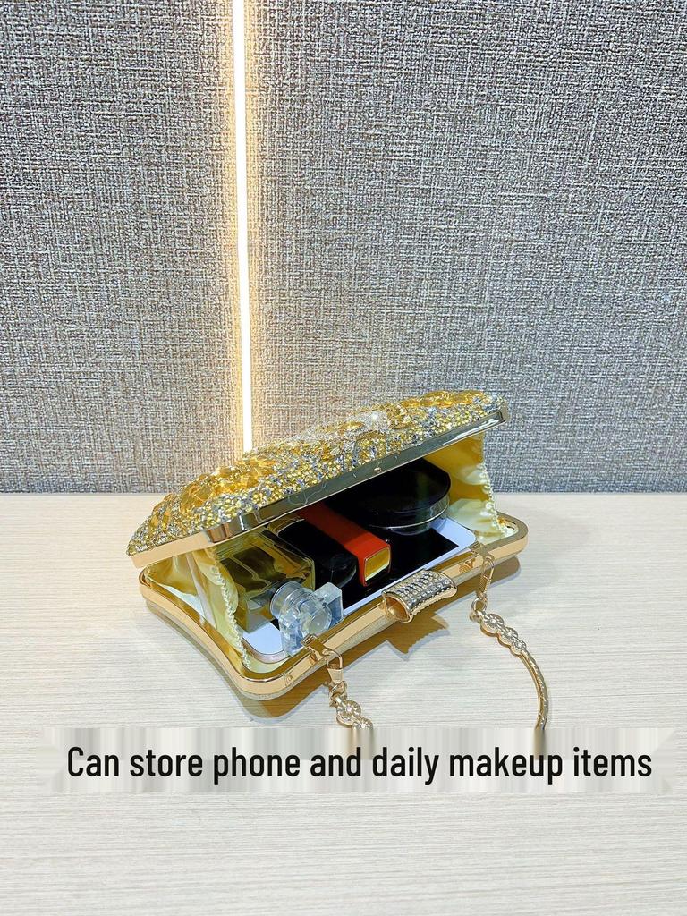 Heavy-duty Rhinestone Crossbody Evening Bag - Elegant Women's Clutch for Special Occasions