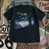 Mit einem fleckigen Band Retro-T-Shirt, Vintage-Musik-T-Shirt Unisex-T-Shirt