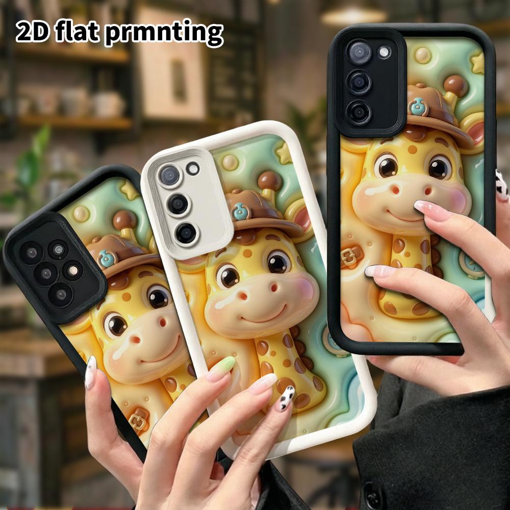 Phone Case: 2D flat design suitable for Samsung Galaxy A34 A35 M05 M06 S20 S22 S21 FE Plus 5G protective case, adventure giraffe, perfect Christmas an