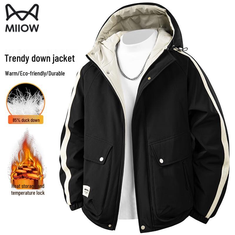 MiiOW Men s Hooded White Duck Down Jacket 6XL