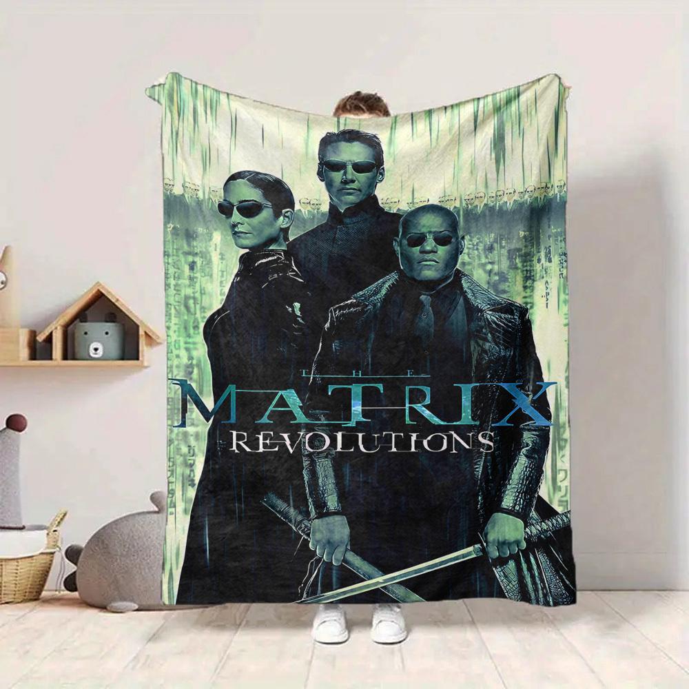 1pc The Matrix Flannel Throw Blanket - HD Printed Lightweight Soft Warm All-Season Blanket for Sofa, Bed, Travel, Camping 009