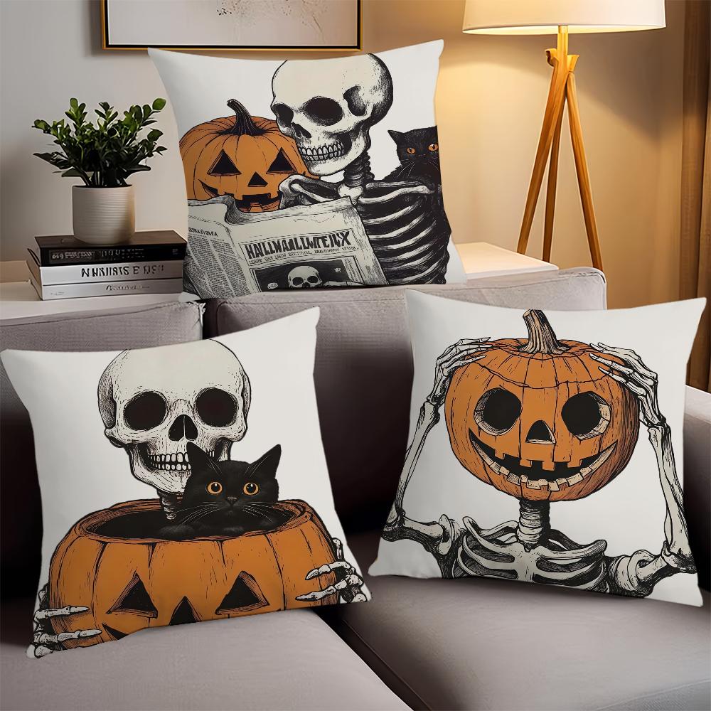 Fashion print H-Halloween Pillow Case Office Cushions Suitable For Sofa Car Bedroom Decorative Cushion Cover