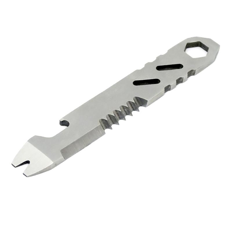 1 Stück Edelstahl Multifunktionaler Brecheisen Mini Tasche EDC Sechskantschlüssel Flaschenöffner Tragbar Outdoor Fahrradreparaturwerkzeug