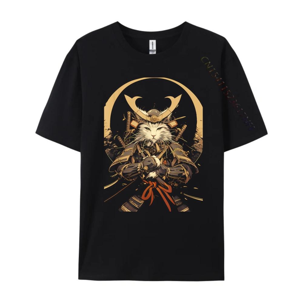 Cat Samurai Ninja Cat Samurai Art Vintage Ukiyo E Harajuku Cotton Comfort Luxury TShirt Party