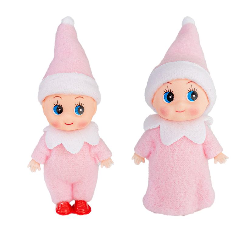 

2PCS Christmas Mini Elf Doll Christmas Shop Window Doll Simulation Vinyl Action Figure Christmas Home Decoration Gifts