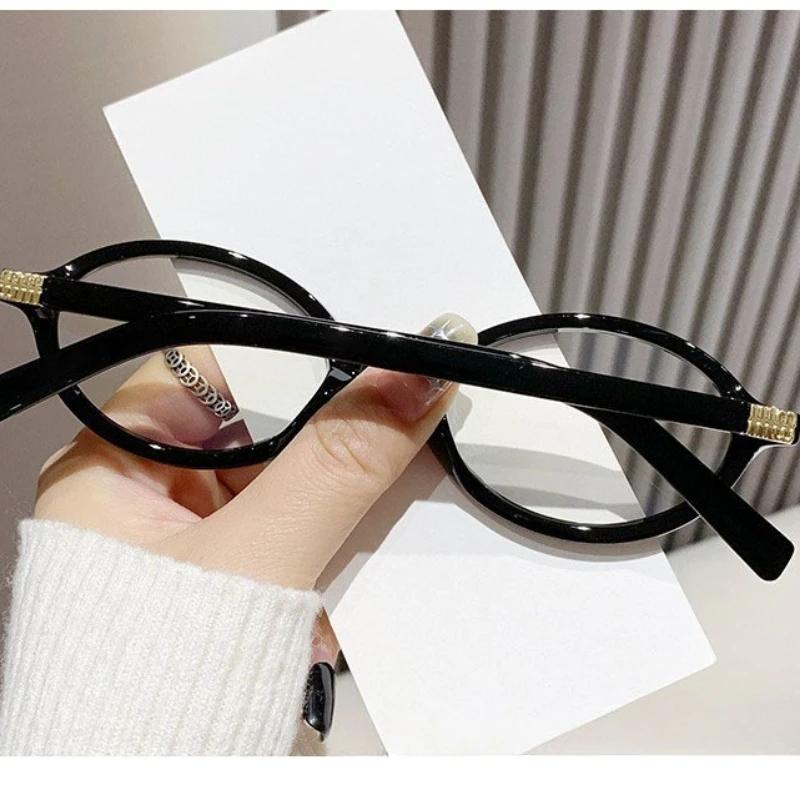 New Vintage Oval Frame Myopia Glasses for Women Men Anti Blue Light Near Sight Eyeglasses KoreanStyle Unisex Fashionable Eyewear