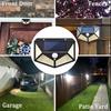 Outdoor Solar Wall Lights with Motion Sensor IP65 Waterproof 100 LEDs Solar Powered for Garden Yard Street Lighting
